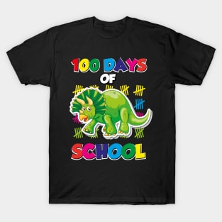 100 days of school green triceratops T-Shirt